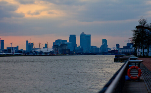 Canary Wharf on a cold winter evening