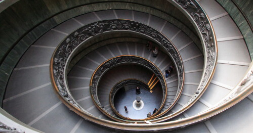 Gratuitous shot of the stairwell at the exit of the Vatican Museums