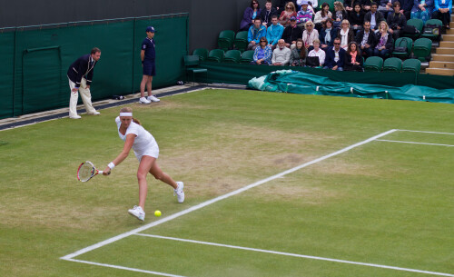 Kvitova started slowly.  I think she left this one, expecting it to land out.