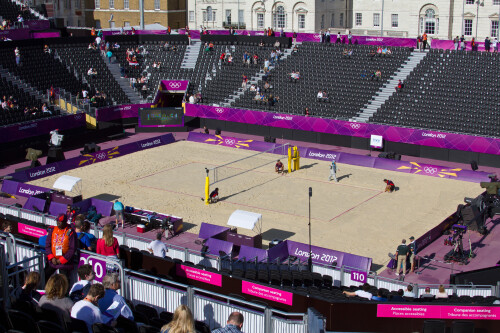 London 2012 - Beach Volleyball - Ladies Quarter Finals

This was about 20 minutes before the players arrived and they were just setting up the court.