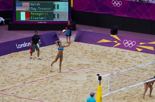 London 2012 - Beach Volleyball - Ladies Quarter Finals

Marta Menegatti practices a serve before the match.