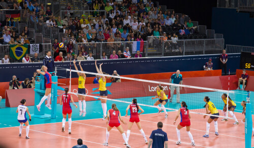 London 2012 - Volleyball - Ladies Quarter Finals 

Brazil v Russia in the second quarter final.  This one went to 5 sets.