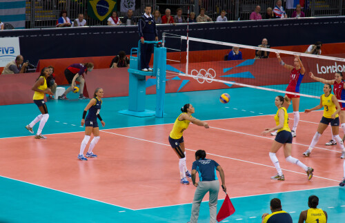 London 2012 - Volleyball - Ladies Quarter Finals 

Brazil v Russia in the second quarter final.  This one went to 5 sets.