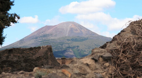 Vesuvius seen from within Pompei.