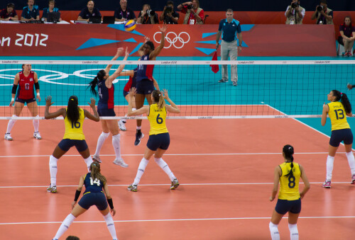 London 2012 - Volleyball - Ladies Final

Brazil v U.S.A. in the Ladies gold medal final.

U.S.A. hadn't lost a game all year and Brazil were embarassingly bad in the first set, but they sped up their attack massively and started getting clever with subbing their setters on and off to win 3-1.

This one was actually a shoot set to 4.