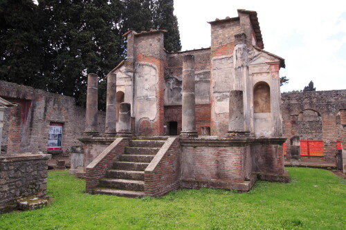 The Temple of Isis in Pompeii - http://en.wikipedia.org/wiki/Temple_of_Isis_at_Pompeii