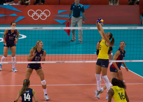 London 2012 - Volleyball - Ladies Final

Brazil v U.S.A. in the Ladies gold medal final.

U.S.A. hadn't lost a game all year and Brazil were embarassingly bad in the first set, but they sped up their attack massively and started getting clever with subbing their setters on and off to win 3-1.