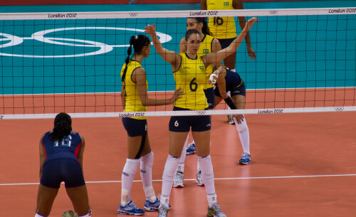 London 2012 - Volleyball - Ladies Final

Brazil v U.S.A. in the Ladies gold medal final.

U.S.A. hadn't lost a game all year and Brazil were embarassingly bad in the first set, but they sped up their attack massively and started getting clever with subbing their setters on and off to win 3-1.

This is another good habit as it gives a physical trigger to both players for when they've switched and the play can start.