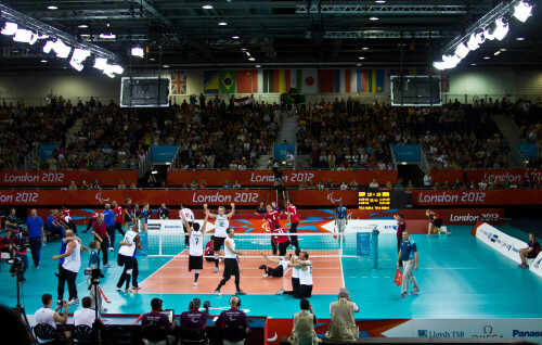 London 2012 - Sitting Volleyball - 5th/6th playoff

Brazil celebrate a surprise victory over Egypt.  There were no close sets, and the dominance seemd to switch every set.