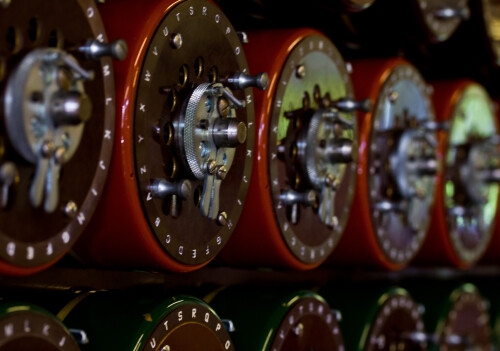 The rotating drums in a bombe