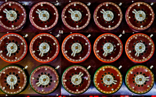 The rotating drums in a bombe