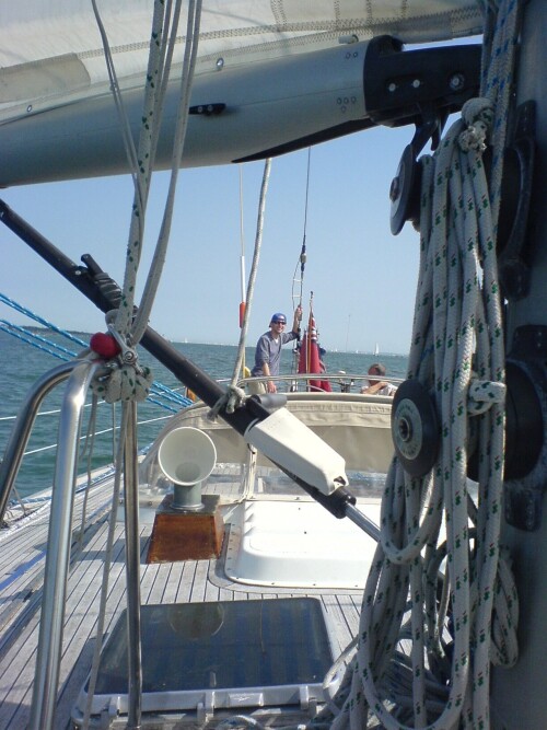 At the helm of the Skylark (http://www.skye51.com)